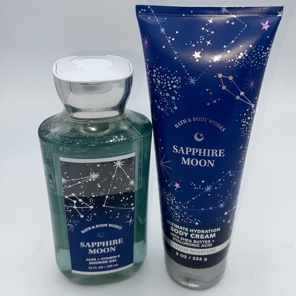 NEW! BATH BODY WORKS Shower Gel Ultimate Hydration Body Cream SAPPHIRE MOON $30